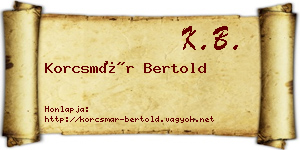 Korcsmár Bertold névjegykártya